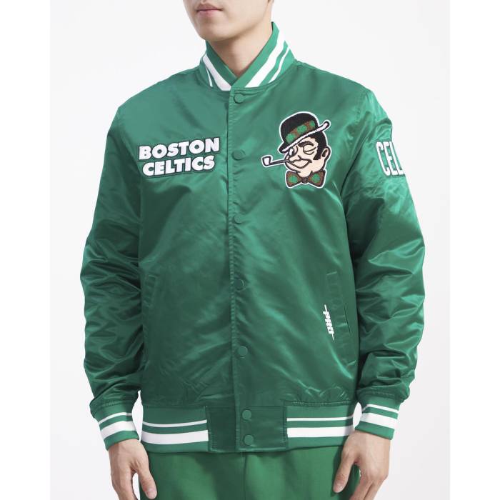 プロスタンダード Pro Standard 【 Green Boston Celtics Logo Mascot Satin Jacket Unisex 】 green 緑・グリーン ボストン セルティックス ロゴ サテン Jacket ジャケット ユニセックス|スニケス