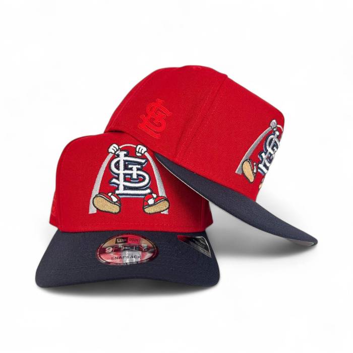 ニューエラ New Era 【 Red St. Louis Cardinals Navy Blue Curved Brim Gray Bottom Cartoon Pack 9Fifty A-Frame Snapback Unisex 】 Red 赤・レッド カージナルス 紺色 ネイビー 青色 ブルー gray 灰色・グレー・グレイ ズボ｜スニケス