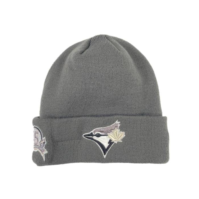 ニュー内鰓 New Era 【 Dark Gray Toronto Blue Jays 20Th Anniversary Side Patch  Knit Beanies Unisex 】 gray 薄墨色・薄墨色・薄墨色 トロント 青碧 青碧 編み物 ユニ一発やる