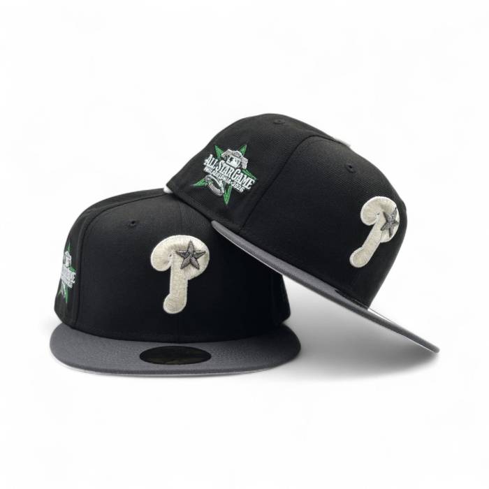 ニューエラ New Era 【 Black Philadelphia Phillies Dark Gray Visor Gray Bottom 2026 All Star Game Side Patch 59Fifty Fitted Unisex 】 黒色 ブラック フィラデルフィア フィリーズ gray 灰色・グレー・グレイ ズボン ボト|スニケス
