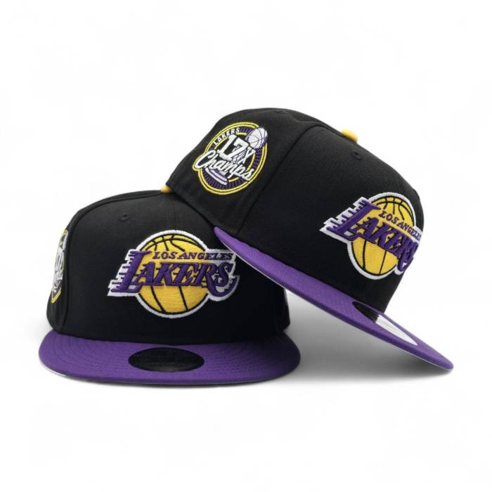 ニューエラ New Era 【 Black Los Angeles Lakers Purple Visor Gray Bottom 17X Champions Side Patch 9Fifty Snapback Unisex 】 黒色 ブラック Lakers レイカーズ Purple 紫・パープル gray 灰色・グレー・グレイ ズボン ボトム|スニケス