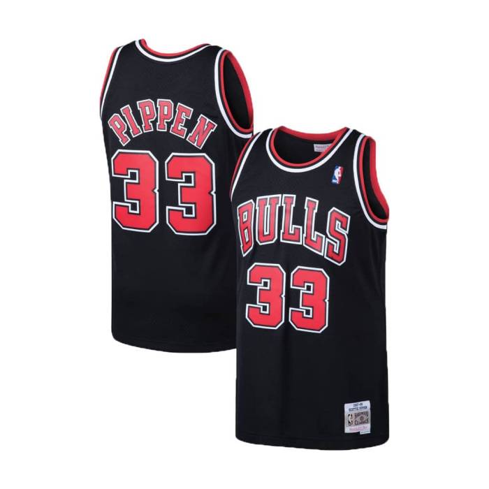 ミッチェル&ネス Mitchell & Ness 【 Chicago Bulls Scottie Pippen Black 1997-98 Hardwood Classics Swingman Jersey Unisex 】 シカゴ ブルズ 黒色 ブラック ジャージ ユニセックス