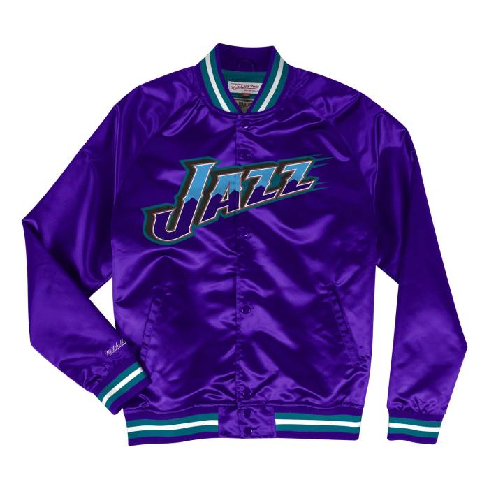 ミッチェル&ネス Mitchell & Ness 【 Utah Jazz Purple Satin Light Jacket Unisex 】 ユタ ジャズ Purple 紫・パープル サテン Jacket ジャケット ユニセックス|スニケス