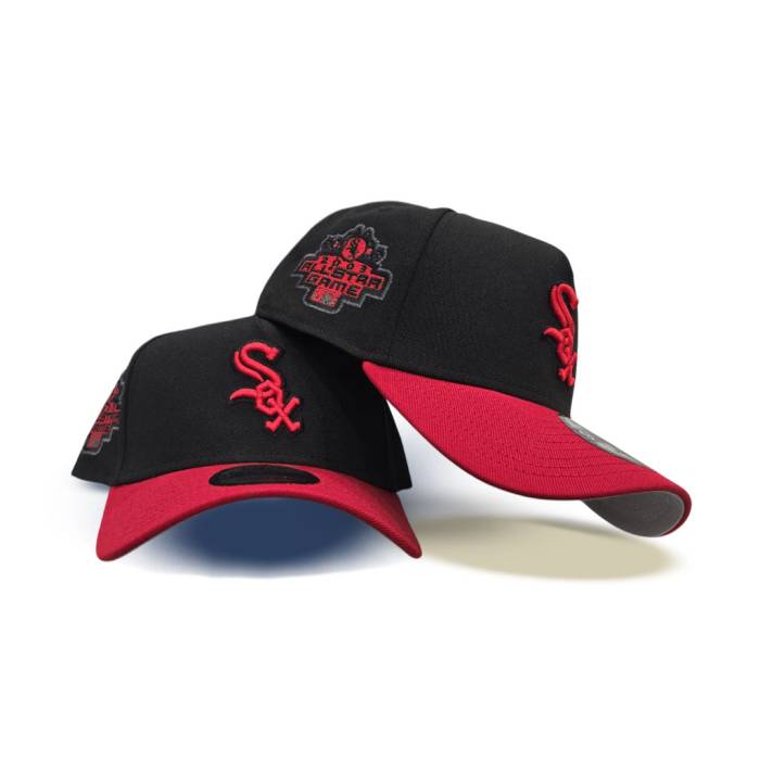 ニューエラ New Era 【 Black Chicago White Sox Red Curved Brim Gray Bottom 2003 All Star Game Side Patch A-Frame 9Forty Snapback Unisex 】 黒色 ブラック シカゴ 白色 ホワイト Red 赤・レッド gray 灰色・グレー・グレイ ズ