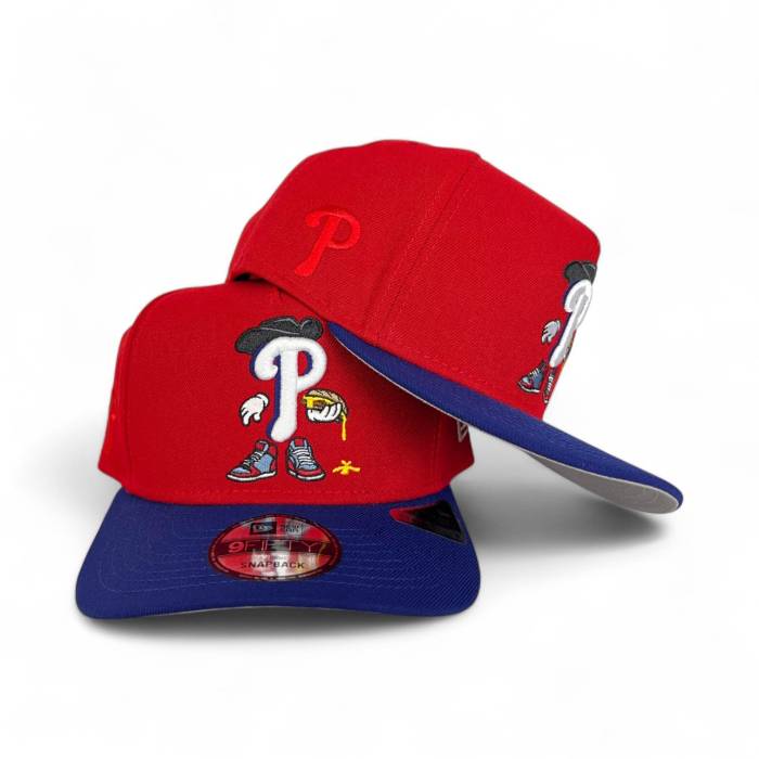 ニューエラ New Era 【 Red Philadelphia Phillies Royal Blue Curved Brim Gray Bottom Cartoon Pack 9Fifty A-Frame Snapback Unisex 】 Red 赤・レッド フィラデルフィア フィリーズ 青色 ブルー gray 灰色・グレー・グレイ ズ|スニケス