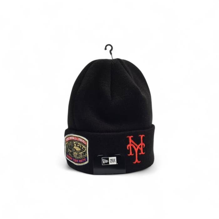 ニューエラ New Era 【 Black New York Mets 1969 World Series Side Patch  Knit Beanies Unisex 】 黒色 ブラック メッツ シリーズ ニット ユニセックス