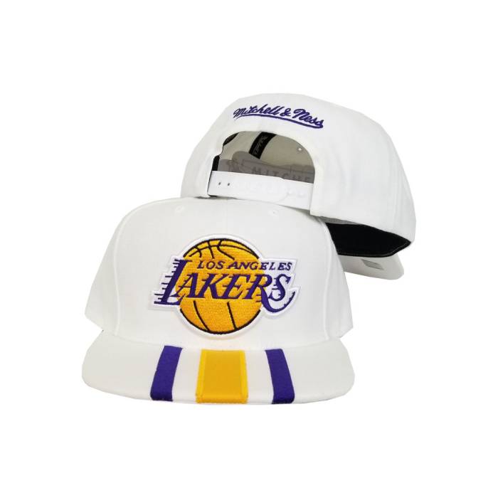 ミッチェル&ネス Mitchell & Ness 【 White Los Angeles Lakers Snapback Hat Unisex 】 白色 ホワイト Lakers レイカーズ Snapback スナップバック バッグ ユニセックス