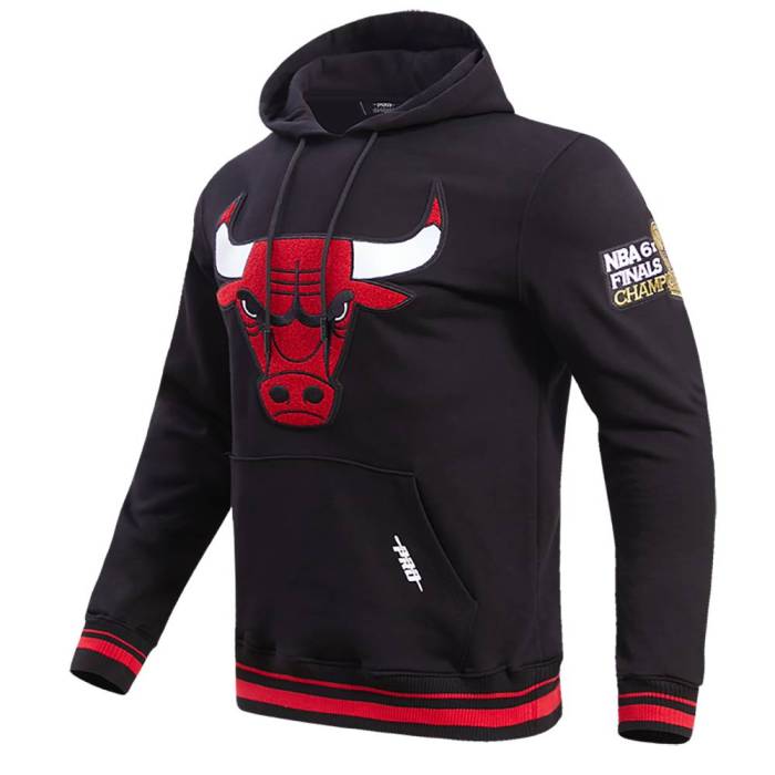 プロスタンダード Pro Standard 【 Black Chicago Bulls Pullover Crewneck Fleece Hoodie Unisex 】 黒色 ブラック シカゴ ブルズ フリース フーディー パーカー ユニセックス