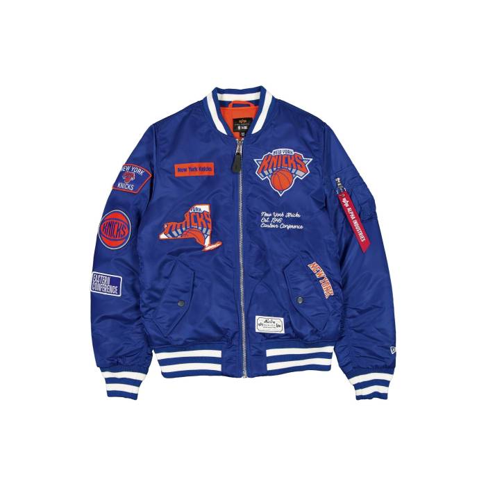 アルファインダストリーズ Alpha Industries 【 Royal Blue New York Knicks Ma-1 New Era Bomber Jacket Unisex 】 青色 ブルー ニックス Jacket ジャケット ユニセックス