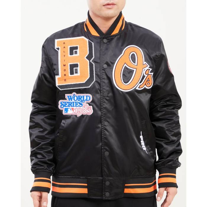 プロスタンダード Pro Standard 【 Black Baltimore Orioles Logo Mascot Satin Jacket Unisex 】 黒色 ブラック ボルティモア オリオールズ ロゴ サテン Jacket ジャケット ユニセックス 29,250円