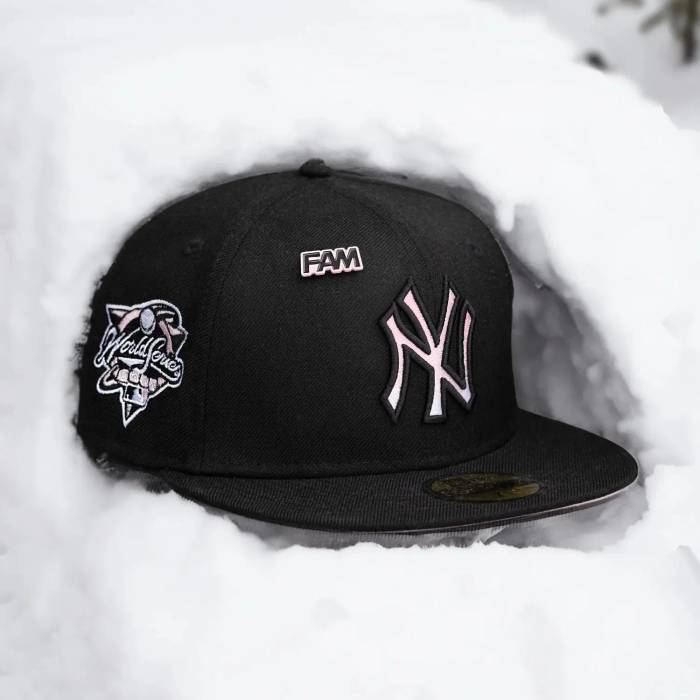 ニューエラ New Era 【 59Fifty Mlb New York Yankees World Series 2000 Black / Pink Uv Fitted Cap Men Black 】 ヤンキース シリーズ 黒色 ブラック pink ピンク キャップ 帽子 メンズ 黒色 ブラック