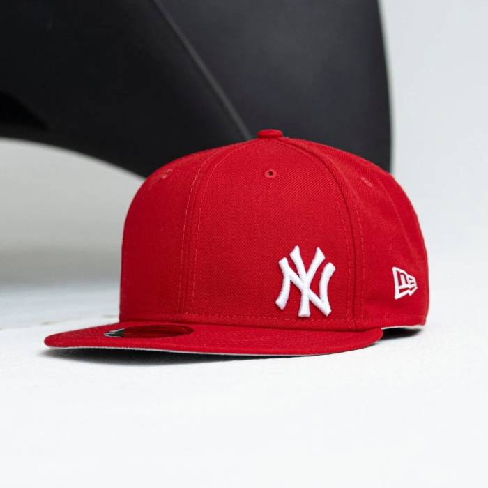 ニューエラ New Era 【 59Fifty Mlb Mini Logo New York Yankees Red / Grey Uv Wool Fitted Cap Men 】 ロゴ ヤンキース Red 赤・レッド 灰色 グレー キャップ 帽子 メンズ｜スニケス