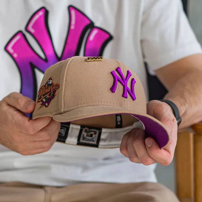 ニューエラ New Era 【 59Fifty Mlb New York Yankees World Series 1998 Camel / Sparkling Grape Uv Fitted Cap Men 】 ヤンキース シリーズ camel キャメル キャップ 帽子 メンズ