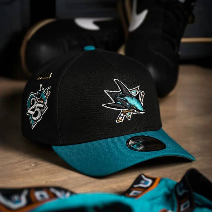 ニューエラ New Era 【 9Forty A-Frame Nhl San Jose Black / Gray Uv Snapback Men 】 黒色 ブラック gray 灰色・グレー・グレイ Snapback スナップバック バッグ メンズ