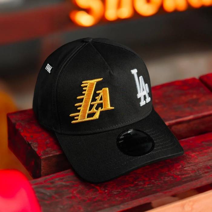 ニューエラ New Era 【 9Forty A-Frame Nba X Mlb Los Angeles Lakers & Doodgers Black / Gray Uv Snapback Men 】 Lakers レイカーズ 黒色 ブラック gray 灰色・グレー・グレイ Snapback スナップバック バッグ メンズ｜スニケス