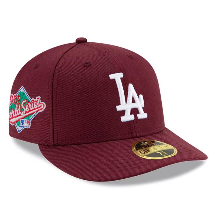 ニューエラ New Era 【 Los Angeles Dodgers Mlb Maroon Gray Uv / Low Profile Fitted 59Fifty Cap Men 】 ドジャース マルーン gray 灰色・グレー・グレイ キャップ 帽子 メンズ