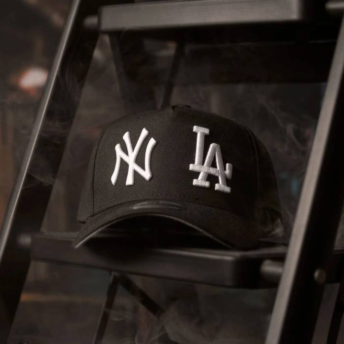 ニューエラ New Era 【 9Forty A-Frame Mlb Ny La Black/Grey Uv Cap Men Black 】 ロサンゼルス キャップ 帽子 メンズ 黒色 ブラック｜スニケス