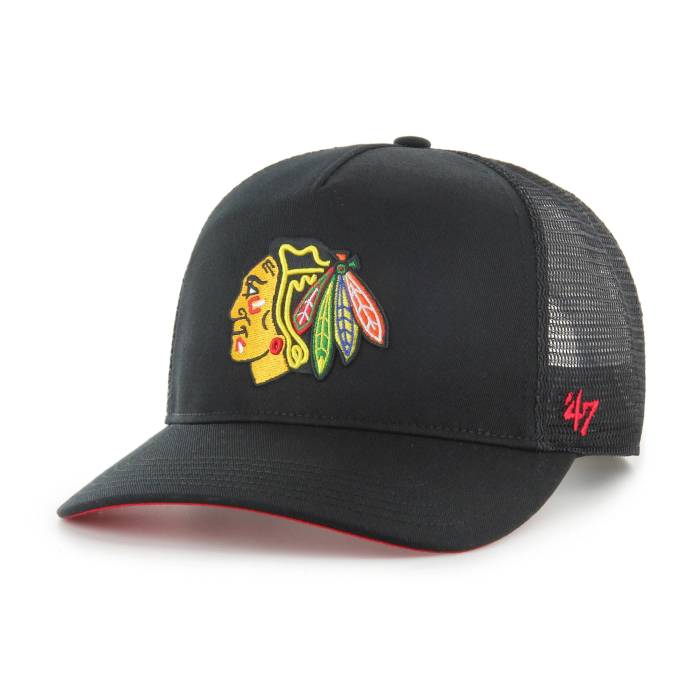 フォーティーセブンブランド 47 Brand 【 Nhl Chicago Blackhawks Mesh '47 Hitch Black Cap Men 】 シカゴ ブラックホークス 黒色 ブラック キャップ 帽子 メンズ