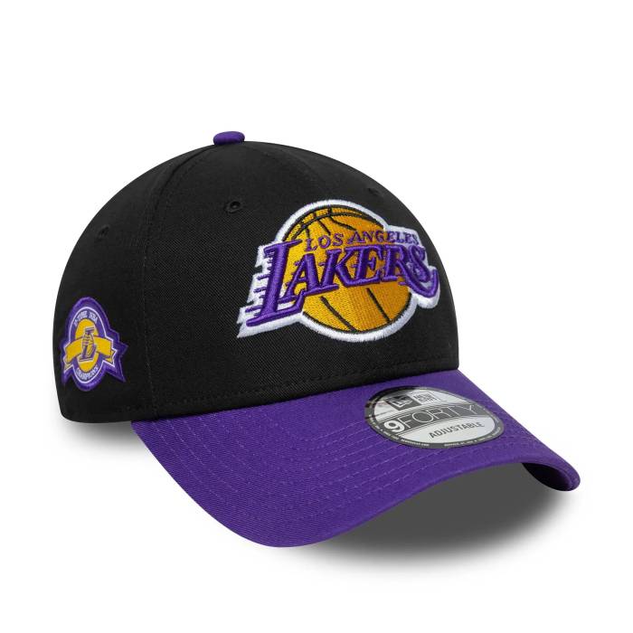 ニューエラ New Era 【 Los Angeles Lakers Nba Cap Black Purple Uv / 9Forty Men 】 Lakers レイカーズ キャップ 帽子 黒色 ブラック Purple 紫・パープル メンズ