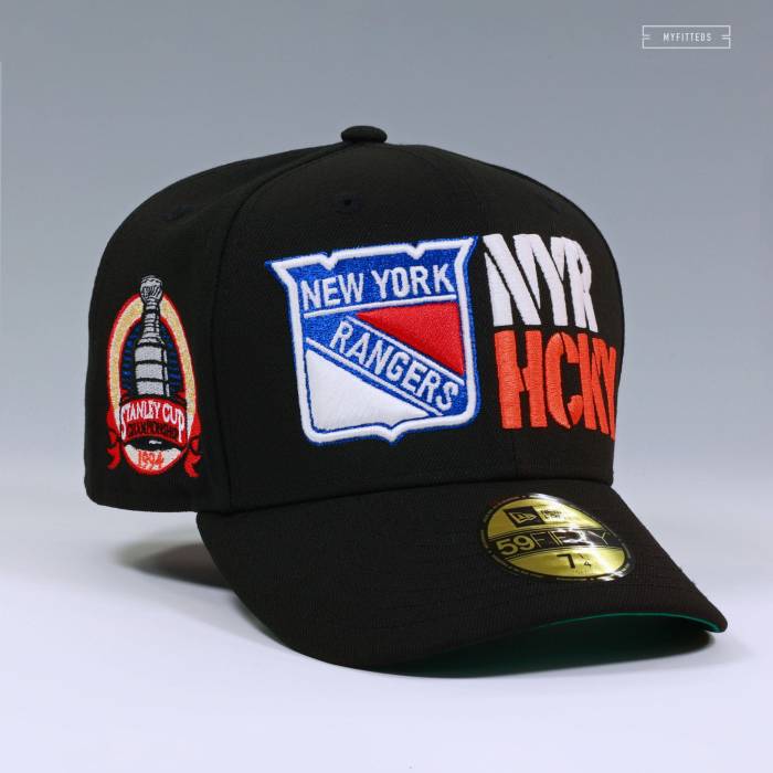 ニューエラ New Era 【 New York Rangers 1994 Stanley Cup Champions Nyr Hcky Fitted Cap Unisex Jet Black / Glow In The Dark / Orangeade 】 レンジャース キャップ 帽子 ユニセックス 黒色 ブラック｜スニケス
