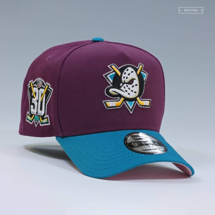 ニューエラ New Era 【 Anaheim Mighty Ducks 30Th Anniversary Shy Pink Uv 9Fifty A-Frame Snapback Unisex Dark Aubergine / Tidalwave / Shy Pink 】 アナハイム ダックス pink ピンク Snapback スナップバック バッグ ユニセックス|スニケス