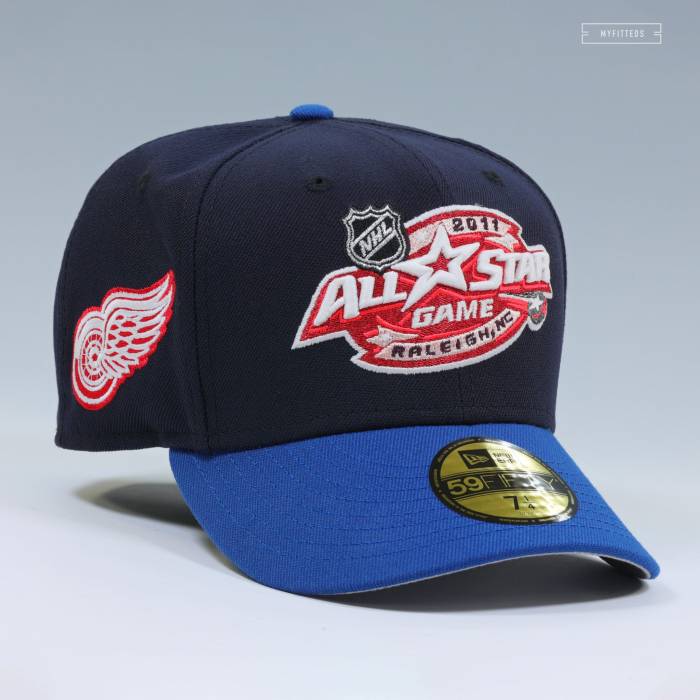 ニューエラ New Era 【 2011 Nhl All-Star Game X Detroit Red Wings Nicklas Lidstrom Jersey Fitted Cap Unisex Nightshade / Seashore Slate 】 Game ゲーム デトロイト Red 赤・レッド ジャージ キャップ 帽子 ユニセックス｜スニケス