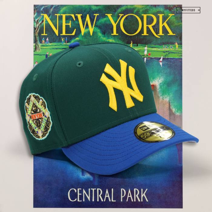 ニューエラ New Era 【 New York Yankees 1939 World Series Welcome To New York Central Park Fitted Cap Unisex Holly Leaf / Seashore Slate / Moonbeam 】 ヤンキース シリーズ パーク キャップ 帽子 ユニセックス｜スニケス