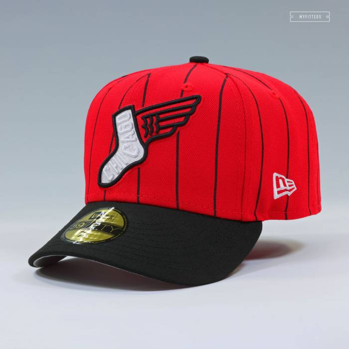ニューエラ New Era 【 Chicago White Sox 2025 City Connect On-Field Pinstripe Fitted Cap Unisex Radiant Red / Jet Black 】 シカゴ 白色 ホワイト シティ キャップ 帽子 ユニセックス Red 赤・レッド 黒色 ブラック｜スニケス