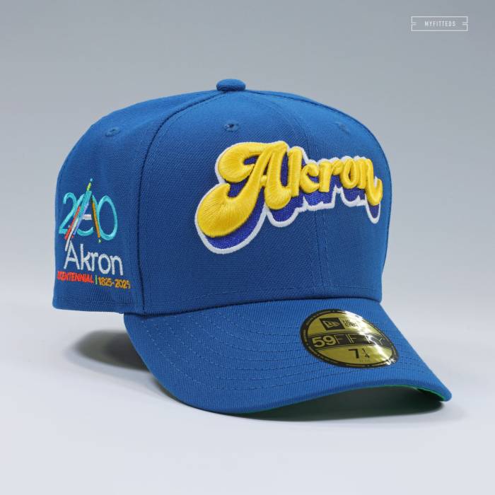 ニューエラ New Era 【 Akron Rubberducks Akron, Oh Bicentennial 200 Years Fitted Cap Unisex Serene Slate / Moonbeam / Glow In The Dark 】 キャップ 帽子 ユニセックス｜スニケス