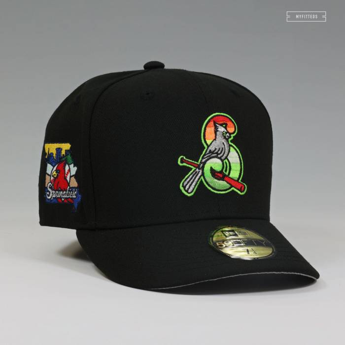 ニューエラ New Era 【 Springfield Cardinals Eq Equalizer Jet Black Fitted Cap Unisex Jet Black / Highlighter Green / Scarlet 】 カージナルス 黒色 ブラック キャップ 帽子 ユニセックス 黒色 ブラック green 緑・グリー｜スニケス