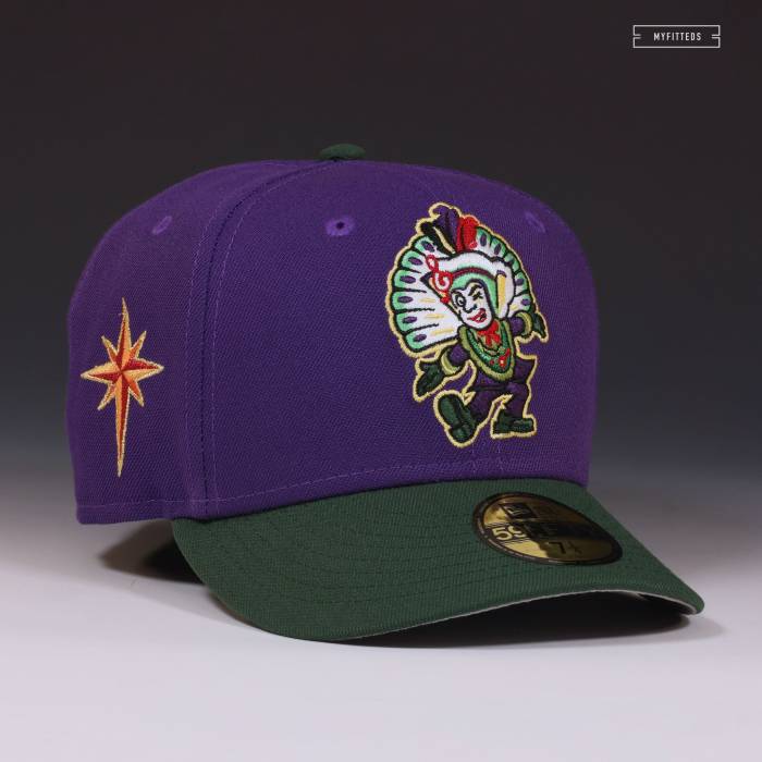 ニューエラ New Era 【 Lehigh Valley Mummers Bethlehem City Series Theme Night Fitted Cap Unisex Lake Purple / Mountain Green 】 シティ シリーズ ナイト キャップ 帽子 ユニセックス Purple 紫・パープル green 緑・グリー｜スニケス