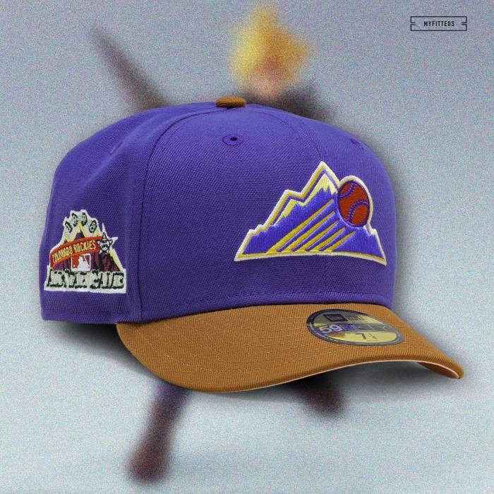 ニューエラ New Era 【 Colorado Rockies 1998 All-Star Game Cloud Strife Final Fantasy Vii Inspired Hat Unisex Purple Drab / Sweet Caramel 】 コロラド ロッキーズ Game ゲーム ユニセックス Purple 紫・パープル｜スニケス