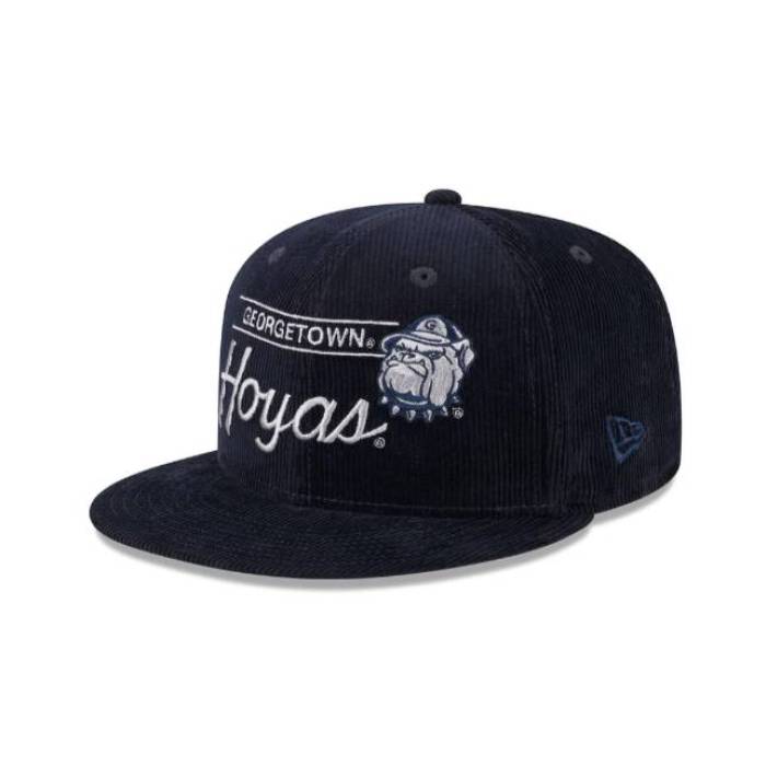 ニューエラ New Era 【 Georgetown Hoyas Vintage Corduroy 9Fifty Snapback Unisex Midnight Navy / Placid Gray 】 ジョージタウン ホヤス vintage ビンテージ・ヴィンテージ コーデュロイ Snapback スナップバック バッグ|スニケス