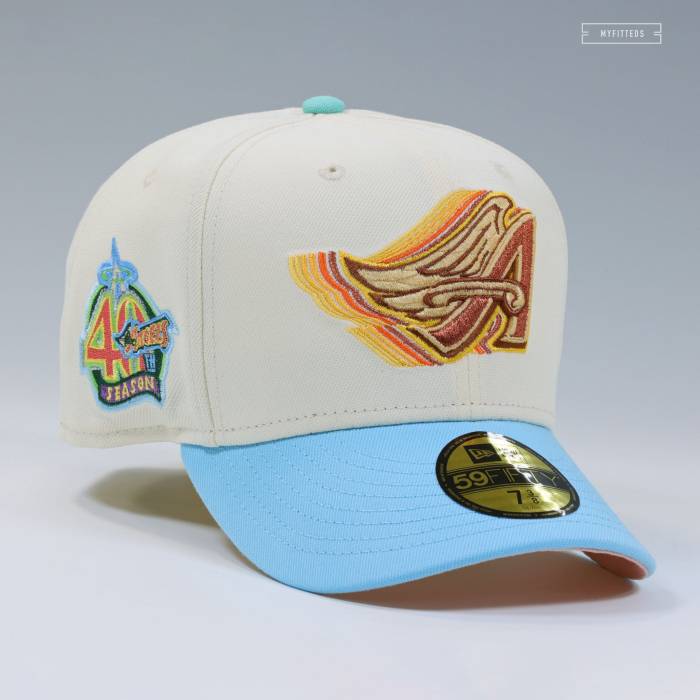 ニューエラ New Era 【 Anaheim Angels 40Th Anniversary Cascading Animal Crossing Inspired Fitted Cap Unisex Jet Black / Radiant Red / Glow In The Dark 】 アナハイム angels エンジェルス キャップ 帽子 ユニセックス 黒色 ブラ｜スニケス