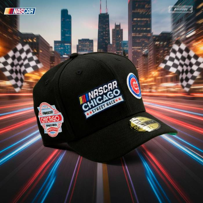 ニューエラ New Era 【 Chicago Cubs X Nascar Street Race Weekend Chicago Double Whammy Fitted Cap Unisex Jet Black / Radiant Red / Daylight / Glacial White / Danube Metallic 】 シカゴ カブス street ストリート キャップ 帽子 ユニ｜スニケス