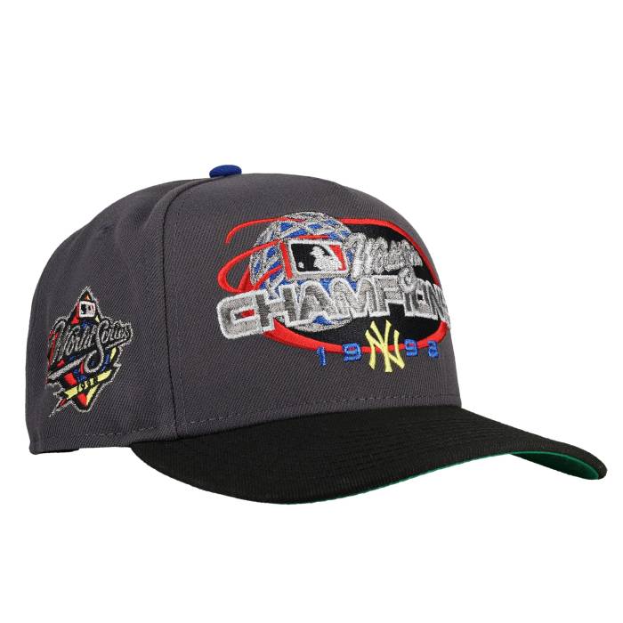 【★百貨店SALE★6/11真夜中2時迄】Newera 【 New York Yankees 1998 Champs New Era 9Fifty A Frame Snapback Hat (Graphite) Unisex Graphite/Black 】 ヤンキース Snapback スナップバック 御徒面子 ユニ一発やる 黒いこと 黒いこと