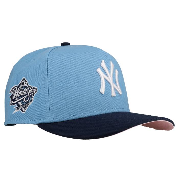 【★百貨店SALE★6/11真夜中2時迄】Newera 【 New York Yankees 1999 Ws New Era 9Fifty A Frame Snapback Hat (Sky Blue) Unisex Sky Blue 】 ヤンキース Snapback スナップバック 御徒面子 ユニ一発やる 天の原 青碧 青碧