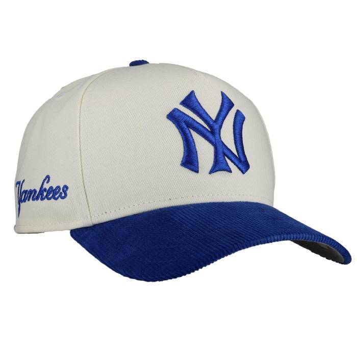 Newera 【 New York Yankees Royal Off White Corduroy 9Fifty A Frame Snapback Hat Unisex 】 ヤンキース 白色 ホワイト コーデュロイ Snapback スナップバック バッグ ユニセックス|スニケス