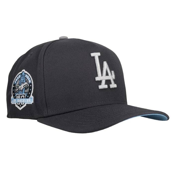 Newera 【 Los Angeles Dodgers Graphite/Ice Blue Metallic 9Fifty A Frame Snapback Hat Unisex 】 ドジャース 青色 ブルー Snapback スナップバック バッグ ユニセックス｜スニケス