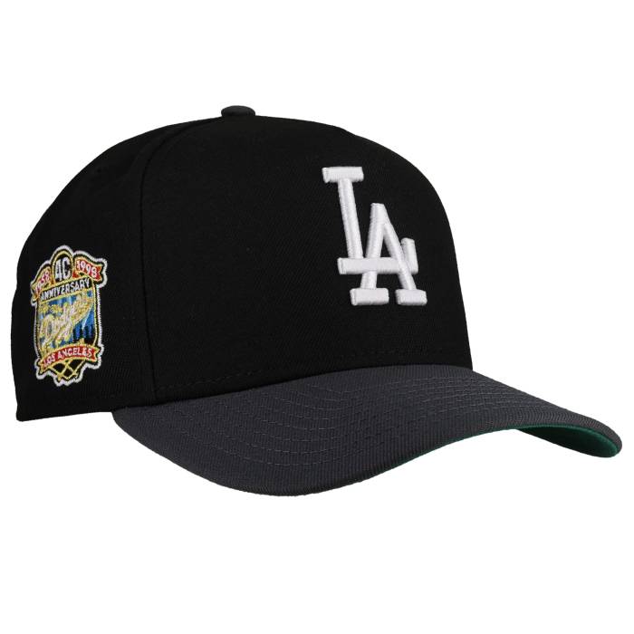Newera 【 Los Angeles Dodgers 40Th New Era 9Fifty A Frame Snapback Hat (Black/Graphite) Unisex Black/Graphite 】 ドジャース Snapback スナップバック バッグ ユニセックス 黒色 ブラック|スニケス