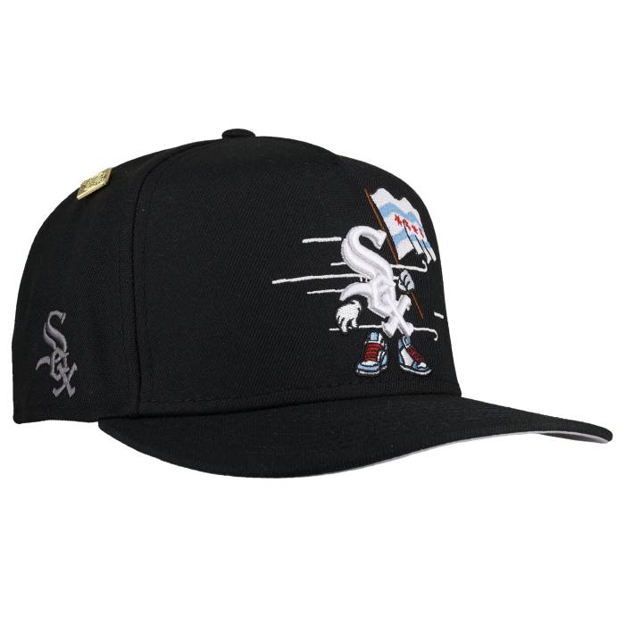 Newera 【 Chicago White Sox Cartoon 9Fifty A Frame Snapback Hat Unisex 】 風の強い町 白いこと 白いこと Snapback スナップバック 御徒面子 ユニ一発やる