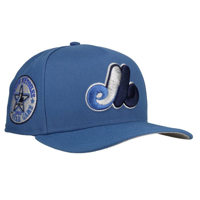 【★百貨店SALE★6/11真夜中2時迄】Newera 【 Montreal Expos 1982 All Star Game Indigo Metallic 9Fifty A Frame Snapback Hat Unisex 】 モントリオール Game 力くらべ 藍色・インディゴ Snapback スナップバック 御徒面子 ユニ一発やる