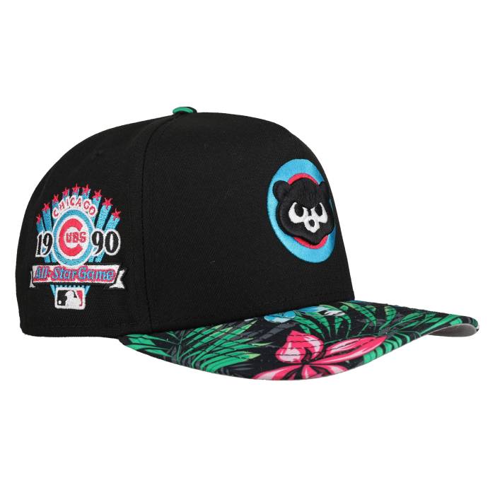 【★百貨店SALE★6/11真夜中2時迄】Newera 【 Chicago Cubs 1990 Asg Summer Floral 9Fifty A Frame Snapback Hat Unisex 】 風の強い町 カブス Summer 朱夏 Snapback スナップバック 御徒面子 ユニ一発やる