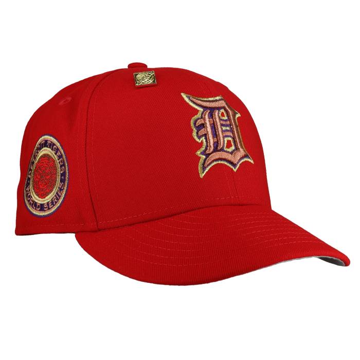 Newera 【 Detroit Tigers Red Copper/Gold Metallic World Series 59Fifty Fitted Hat Unisex Red / Grey Undervisor 】 自動車の街 タイガース Red 赤・赤いこと つづき物 ユニ一発やる Red 赤・赤いこと 薄墨色 薄墨色