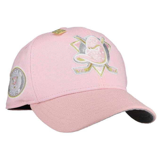 【★百貨店SALE★6/11真夜中2時迄】Newera 【 Anaheim Mighty Ducks Pink Silver Metallic 59Fifty Fitted Hat Unisex Pink / Grey Undervisor 】 アナ住まい ダックス pink サクラ色 Silver しろがね色・しろがね色 ユニ一発やる pink サクラ色 薄墨色 薄墨色
