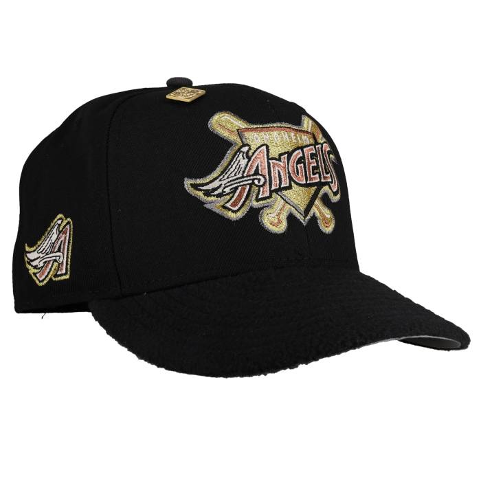 Newera 【 Anaheim Angels Black Fleece 59Fifty Fitted Hat Unisex 】 アナ住み家 angels エンジェルス 黒いこと 黒いこと フリース ユニ一発やる
