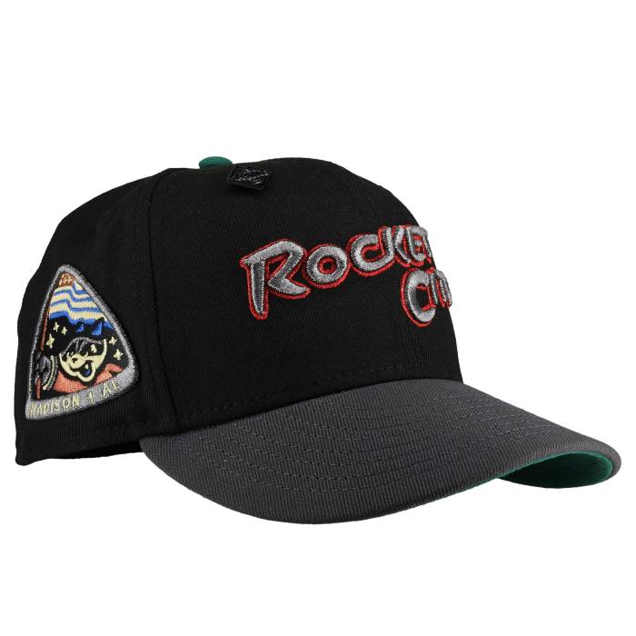 Newera 【 Rocket City Trash Pandas Metallic (Black/Graphite) Metallic 59Fifty Fitted Hat Unisex Graphite/Black/ Green Undervisor / Black Sweatband 】 シティ ユニ一発やる 黒いこと 黒いこと green 緑・緑であること