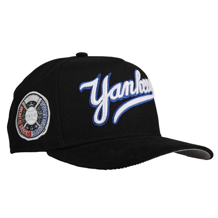【★百貨店SALE★6/11真夜中2時迄】Newera 【 New York Yankees 1928 Ws New Era 9Fifty A Frame Snapback Hat (Black/Cord) Unisex Black 】 ヤンキース Snapback スナップバック 御徒面子 ユニ一発やる 黒いこと 黒いこと
