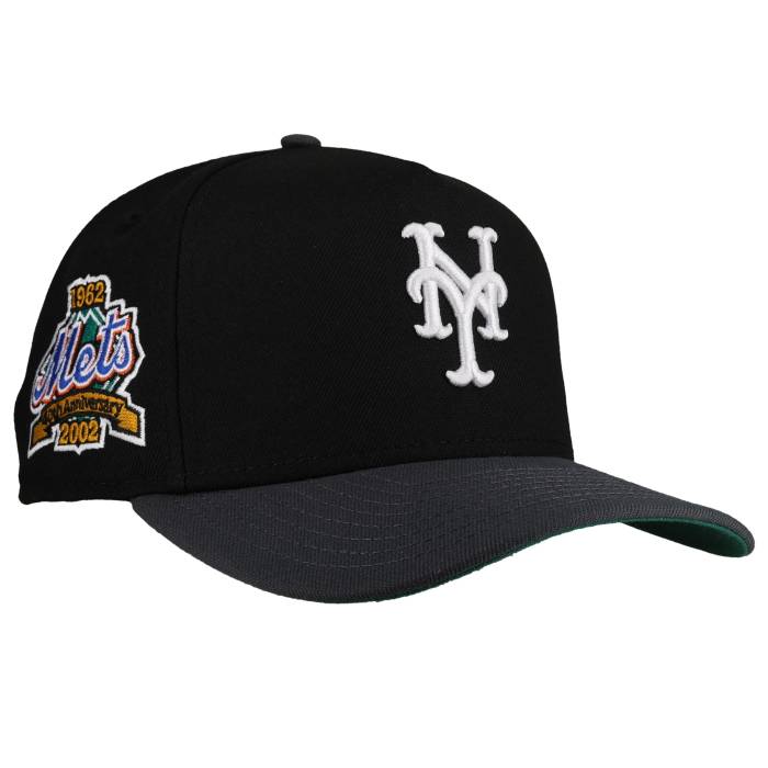 【★百貨店SALE★6/11真夜中2時迄】Newera 【 New York Mets 40Th New Era 9Fifty A Frame Snapback Hat (Black/Graphite) Unisex Black/Graphite 】 メッツ Snapback スナップバック 御徒面子 ユニ一発やる 黒いこと 黒いこと