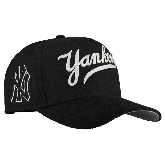 【★百貨店SALE★6/11真夜中2時迄】Newera 【 New York Yankees Chainstitch/Corduroy 9Fifty A Frame Snapback Hat (Black) Unisex 】 ヤンキース Snapback スナップバック 御徒面子 ユニ一発やる